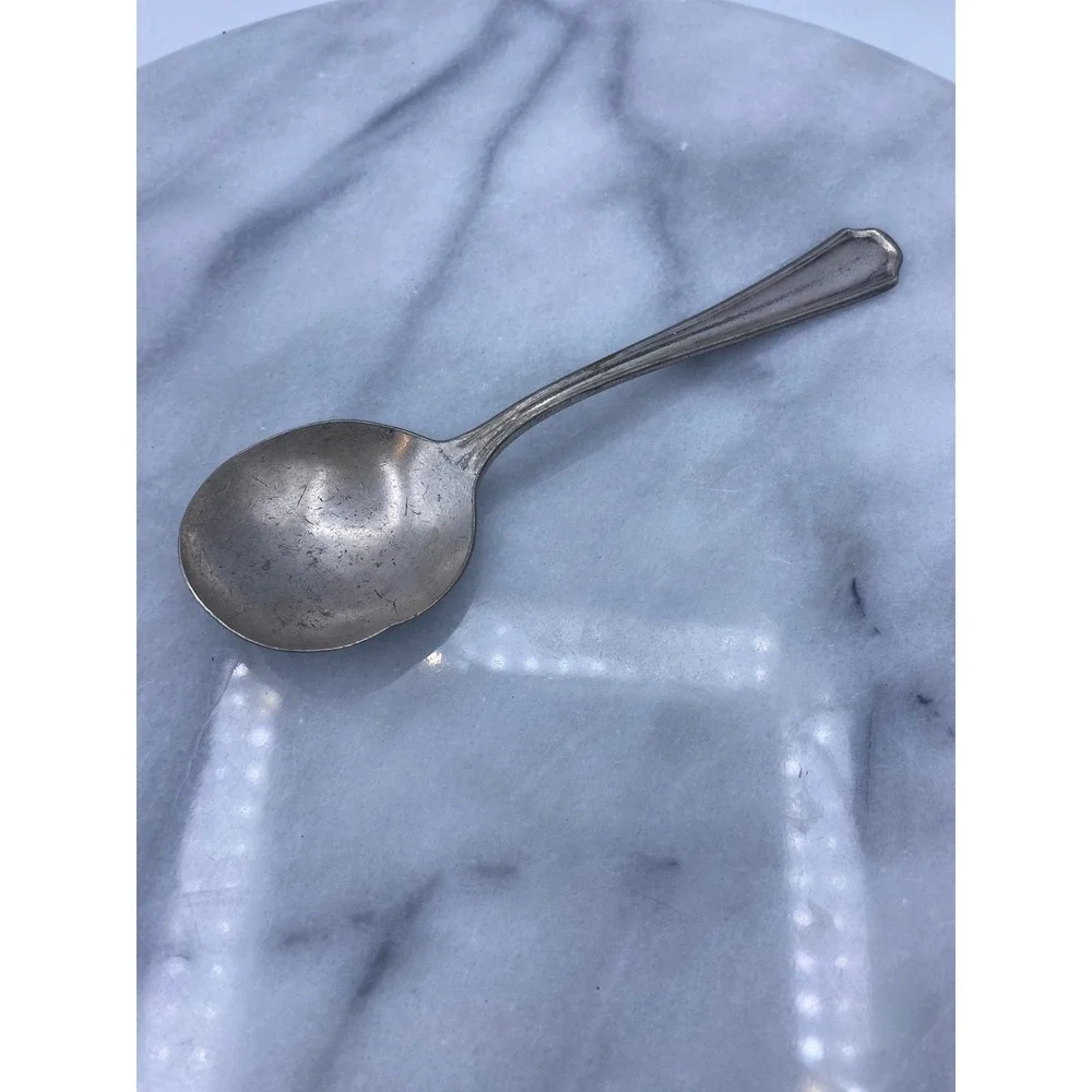 Dohrco Peerless Vintage Silverplate Spoon 5.75 Inch Art Deco Silver Patina